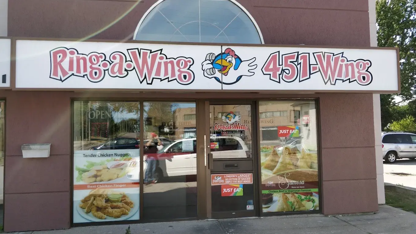 Ring-a-Wing restaurant interior on Oxford Street East in London, Ontario - hand-breaded chicken wings